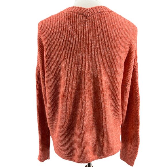 Women's Pullover Cable knit Sweater Sz Small Coral Oversized - Picture 6 of 10
